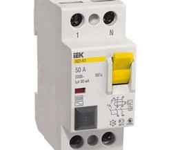 Выключатель дифференциального тока (УЗО) 2п 50А 30мА тип AC ВД1-63 ИЭК
