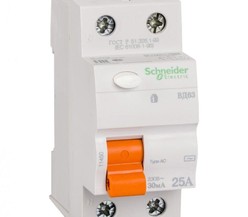 Выключатель дифференциального тока (УЗО) 2п 25А 30мА тип AC ВД63 Домовой SchE
