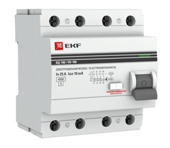 Выключатель дифференциального тока (УЗО) 4п 63А 30мА тип AC ВД-100 PROxima (электромех.) EKF