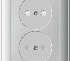 Розетка 2-м СП W59 16А IP20 защ. шторки без заземл. сл. кость SchE