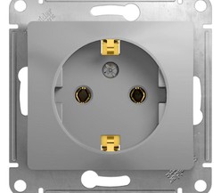 Механизм розетки 1-м СП Glossa 16А с заземл. алюм. SchE