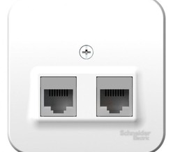 Розетка компьютерная 2-м ОП BLANCA RJ45 кат.5e изол. пласт. бел. SchE