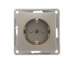 Механизм розетки 1-м СП W59 16А защ. шторки с заземл. шампань SchE (РС16-152-4-86)