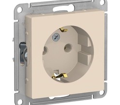 Механизм розетки 1-м СП ATLAS DESIGN с заземл. 16А беж. SchE
