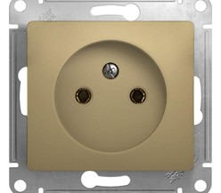 Механизм розетки 1-м СП Glossa 16А IP20 без заземл. титан SchE