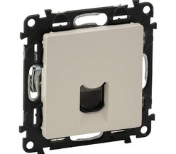 Механизм розетки комп. 1-м Valena Life RJ45 CAT.5E UTP с лицевой панелью сл. кость Leg
