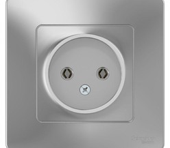 Розетка 1-м СП BLANCA 16А 250В без шторок без заземл. алюм. SchE
