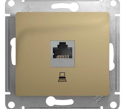 Механизм розетки комп. 1-м СП Glossa RJ45 CAT.5E титан SchE
