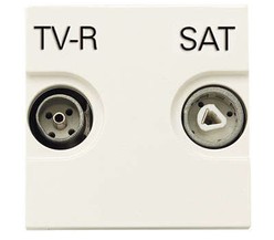 Розетка TV-R-SAT 2мод. Zenit с накладкой бел. ABB