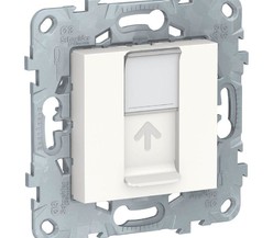 Механизм розетки компьютерная UNICA NEW RJ45 одиноч. кат.5е UTP бел. SchE