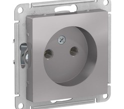 Механизм розетки 1-м СП ATLAS DESIGN без заземл. 16А алюм. SchE