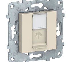 Механизм розетки компьютерная UNICA NEW RJ45 одиноч. кат.5е UTP беж. SchE