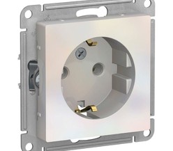 Механизм розетки 1-м СП ATLAS DESIGN с заземл. 16А жемчуг SchE