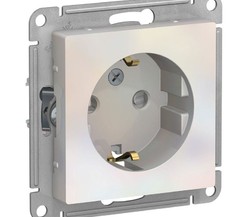 Механизм розетки 1-м СП ATLAS DESIGN с заземл. защ. шторки 16А жемчуг SchE
