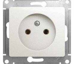 Механизм розетки 1-м СП Glossa 16А IP20 без заземл. перламутр SchE
