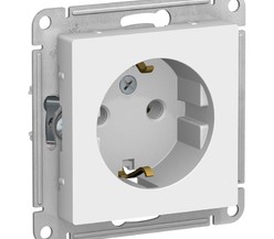 Механизм розетки 1-м СП ATLAS DESIGN с заземл. 16А бел. SchE