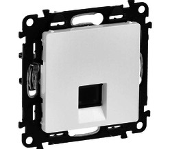 Механизм розетки телефонной Valena Life 1 выход RJ11 с лиц. панелью бел. Leg