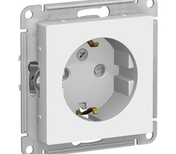 Механизм розетки 1-м СП ATLAS DESIGN с заземл. защ. шторки 16А бел. SchE