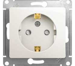 Механизм розетки 1-м Glossa 16А защ. шторки с заземл. перламутр SchE