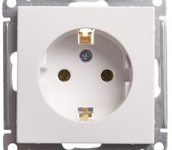 Механизм розетки W59 16А без защ. шторок с заземл. бел. SchE