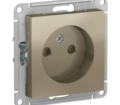 Механизм розетки 1-м СП ATLAS DESIGN без заземл. защ. шторки 16А шампань SchE