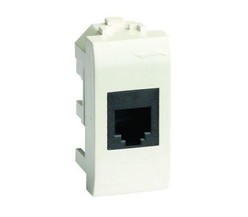 Розетка компьютерная 1-м СП Brava 1мод. RJ45 5E (разъем Hyperline) бел. DKC