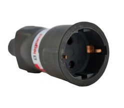 Розетка штепсельная Helium 16А с заземл. резина черн. Leg 0
