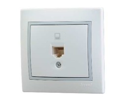 Розетка компьютерная 1-м СП Мира RJ45 бел./сер. Lezard