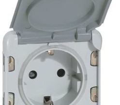 Механизм розетки 1-м СП Plexo с защ. крышкой с заземл. IP55 сер. Leg 0