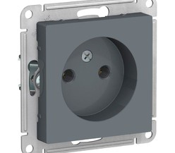 Механизм розетки 1-м СП ATLAS DESIGN без заземл. 16А грифель SchE