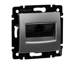Механизм розетки информ. 1-м СП Valena RJ45 CAT.5E UTP на винтах алюм. Leg