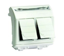 Розетка компьютерная 2-м СП Brava 2мод. RJ45 5e бел. DKC