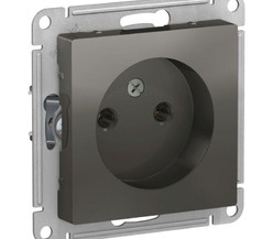 Механизм розетки 1-м СП ATLAS DESIGN без заземл. 16А сталь SchE