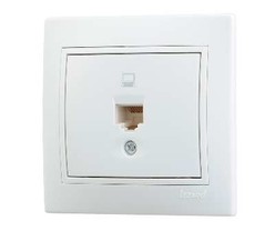 Розетка компьютерная 1-м СП Мира RJ45 бел./бел. Lezard