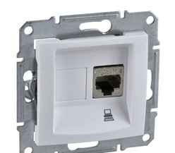 Механизм розетки комп. 1-м СП Sedna RJ45 бел. SchE