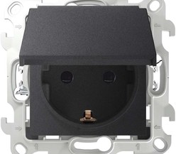 Механизм розетки 2К+З IP44 Push&Go Simon24 графит