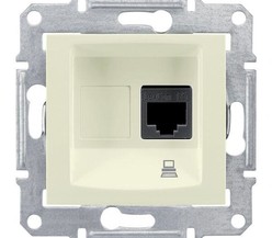 Механизм розетки комп. 1-м СП Sedna RJ45 кат. 5e беж. SchE