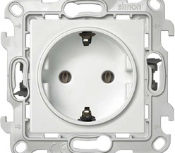 Механизм розетки 2К+З без защ. шторок Push&Go Simon24 бел.
