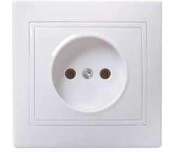 Розетка 1-м СП Кварта 10А IP20 без заземл. бел. ИЭК