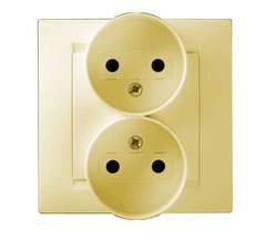 Розетка 2-м СП Simon15 16А IP20 без заземл. сл. кость Simon