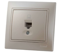 Розетка компьютерная 1-м СП Мира RJ45 жемчуж. бел. перламутр Lezard