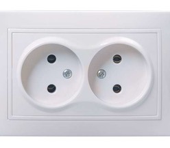 Розетка 2-м СП Кварта 10А IP20 без заземл. бел. ИЭК