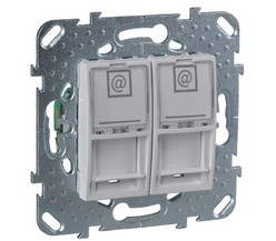 Механизм розетки комп. 2-м СП Unica RJ45 бел. SchE