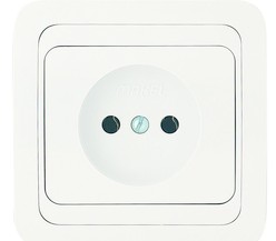Розетка 1-м СП Mimoza 16А IP20 без заземл. бел./бел. Makel