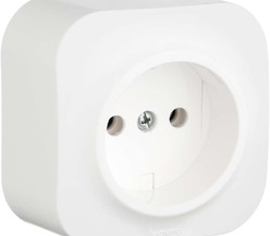 Розетка 1-м ОП Quteo 16А IP20 без заземл. бел. Leg