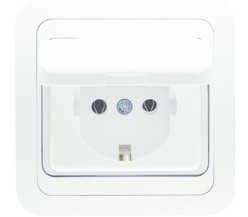 Розетка 1-м СП Mimoza 16А IP20 с защ. крышкой бел./бел. Makel