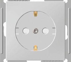 Механизм розетки 1-м СП W59 16А защ. шторки с заземл. бел. SchE