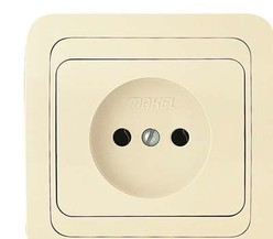 Розетка 1-м СП Mimoza 16А IP20 без заземл. крем/крем Makel