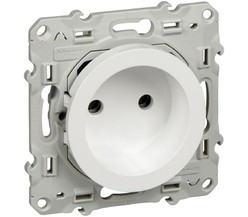 Механизм розетки 1-м СП Odace защ. шторки бел. SchE