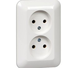 Розетка 2-м СП Прима 16А IP20 без заземл. без защ. шторок (розн. упак.) бел. SchE